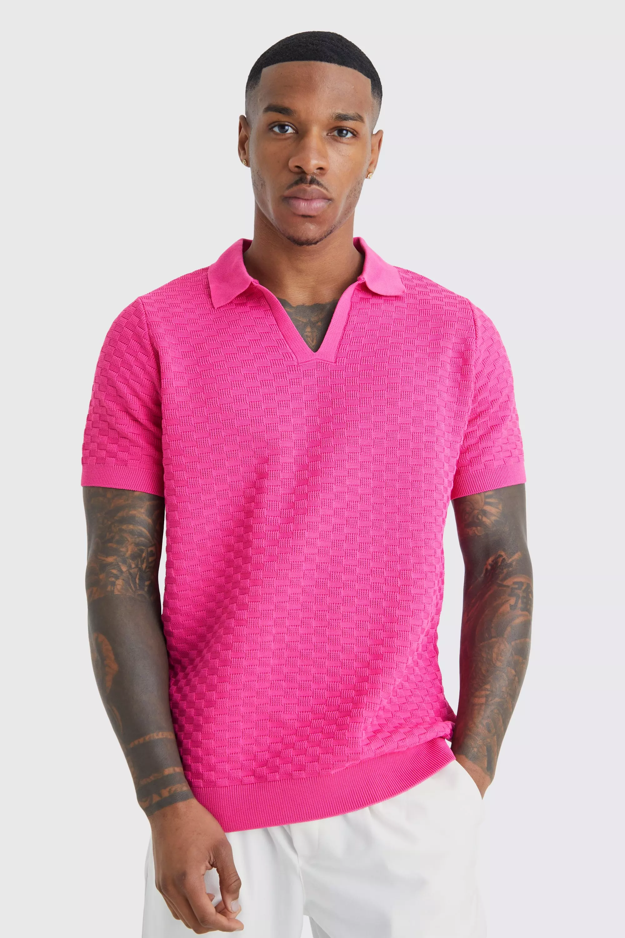 Neon pink polo shirts sale